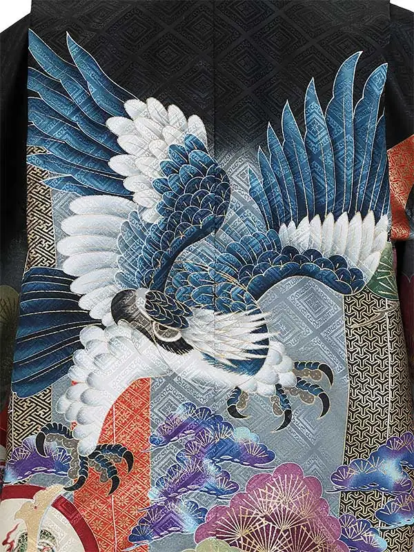 かんたん七五三(5歳男袴)5012 黒地 鷹