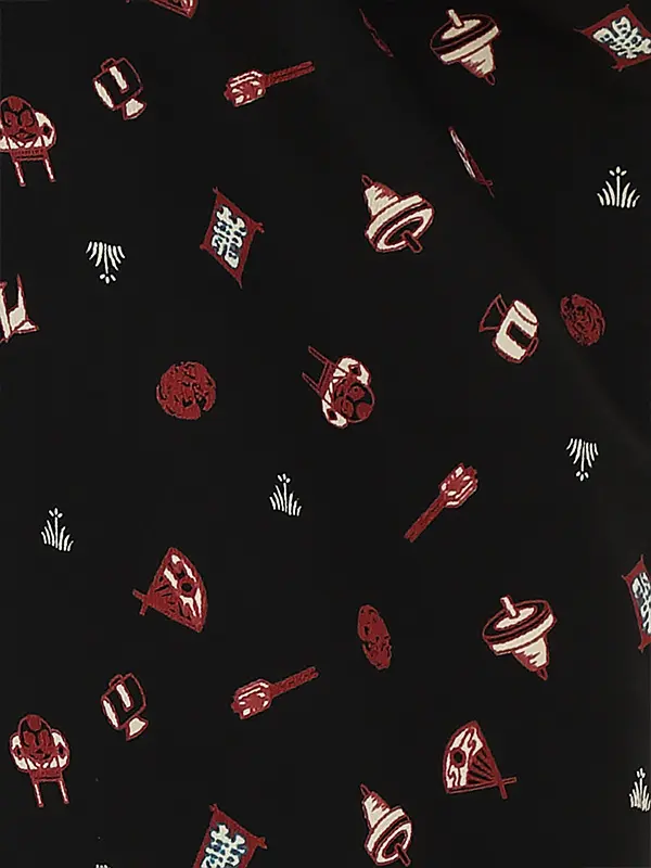 七五三レンタル(3歳男被布)5037 薄鼠色地×黒 打ち出の小槌