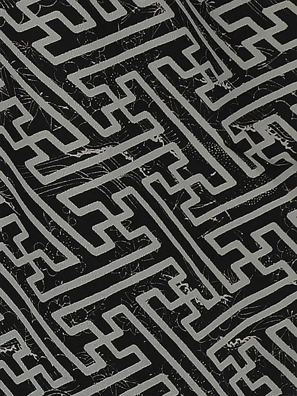 七五三レンタル(3歳男被布)5038 薄鼠色地×黒 紗綾形