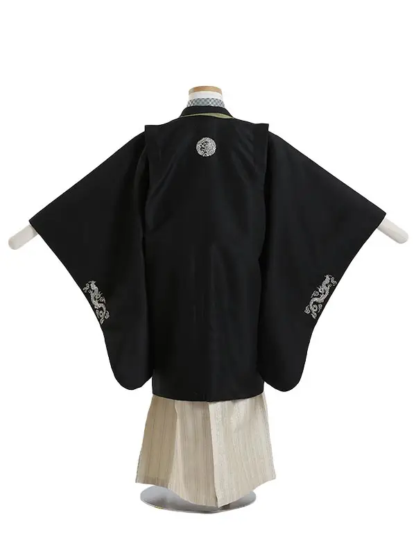 かんたん七五三(5歳男袴)H631 黒地に龍