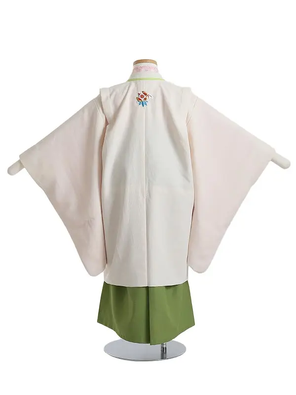 かんたん七五三(5歳男袴)H636 白地 宝づくし×抹茶袴