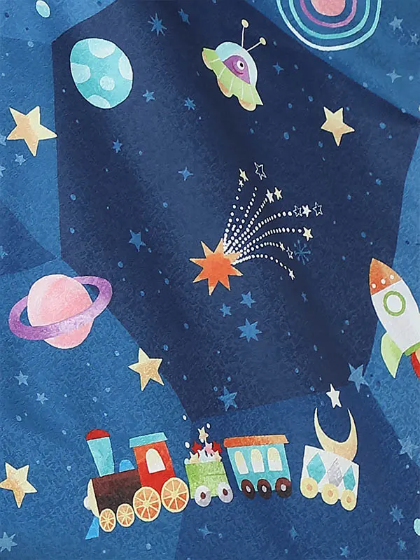 七五三レンタル(3歳男被布)Y377 宇宙に列車