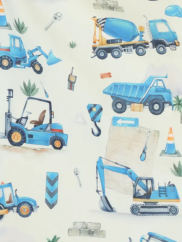 七五三レンタル(3歳男被布)Y378 いちは はたらくくるま 働く車 はたらく車