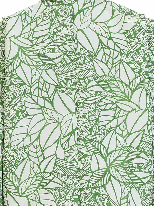 七五三レンタル(5歳男袴)Z517 モダンリーフ 緑×変わりストライプ袴