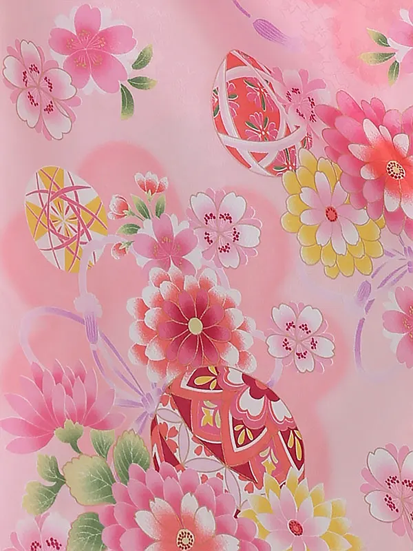 七五三レンタル(3歳女被布)3032 ピンク×ピンク まり