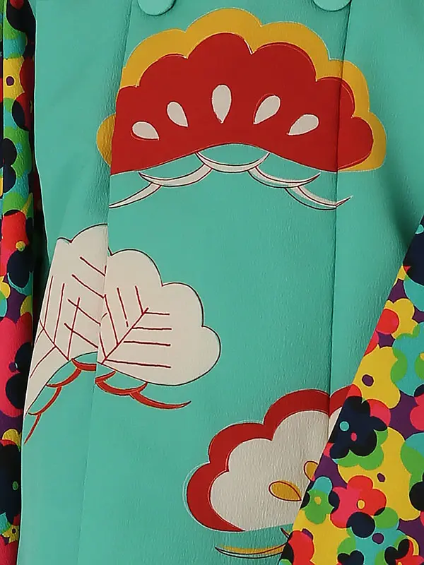 七五三レンタル(3歳女被布)3115 LILLI 緑×紫 梅