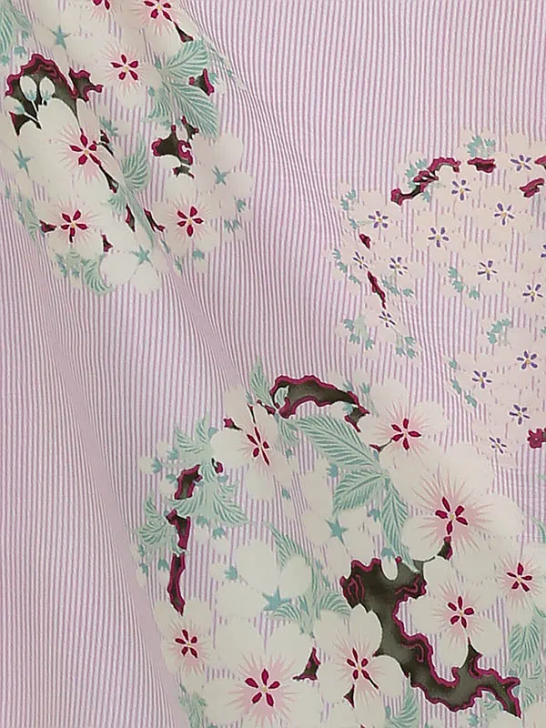七五三レンタル(3歳女被布)3118 NATURALBEAUTY 緑×紫 桜刺繍