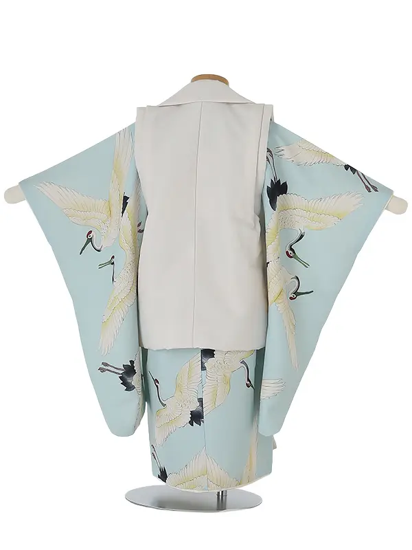 七五三(3歳)女の子 ICHIHA 水色 鶴 3504