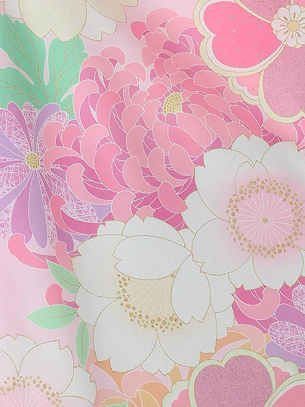 七五三(3歳)女の子 レース 桜と乱菊 3512