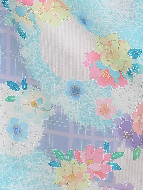 七五三(3歳)女の子 レース 牡丹に模様散らし 3514