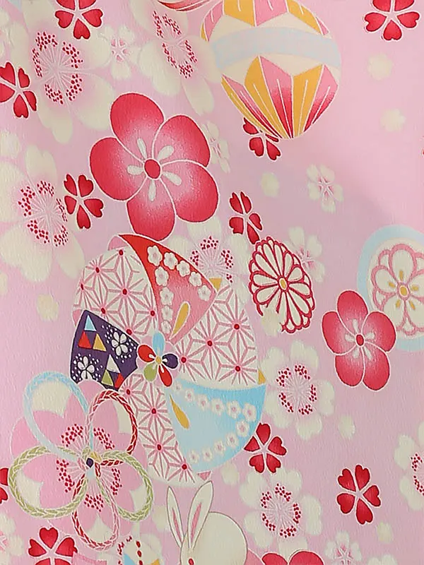 七五三レンタル(3歳女被布)A323 ﾋﾟﾝｸ地 小花