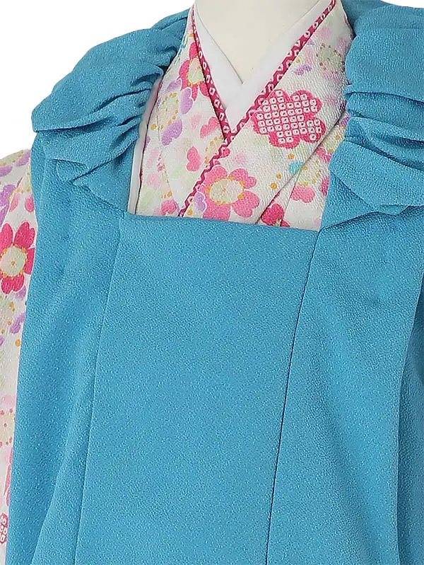 七五三レンタル(3歳女被布)A355 JAPAN STYLE ｸﾘｰﾑ地