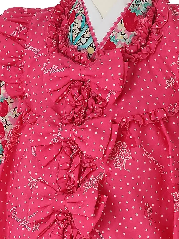 七五三レンタル(3歳女被布)A361 Mezzo Piano ﾋﾟﾝｸ×ﾋﾟﾝｸ