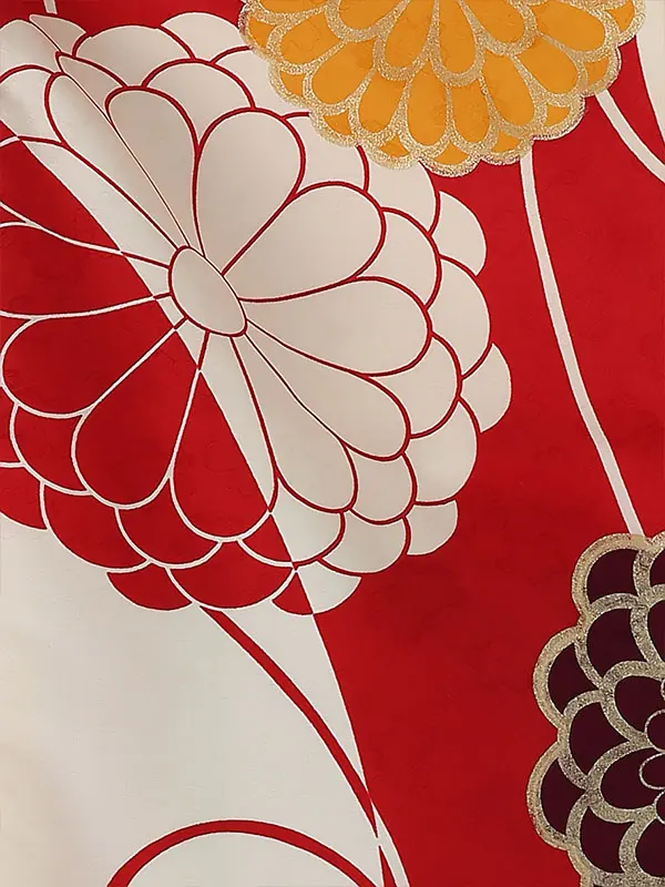七五三(3歳女被布)B302 モダン菊と鞠桜