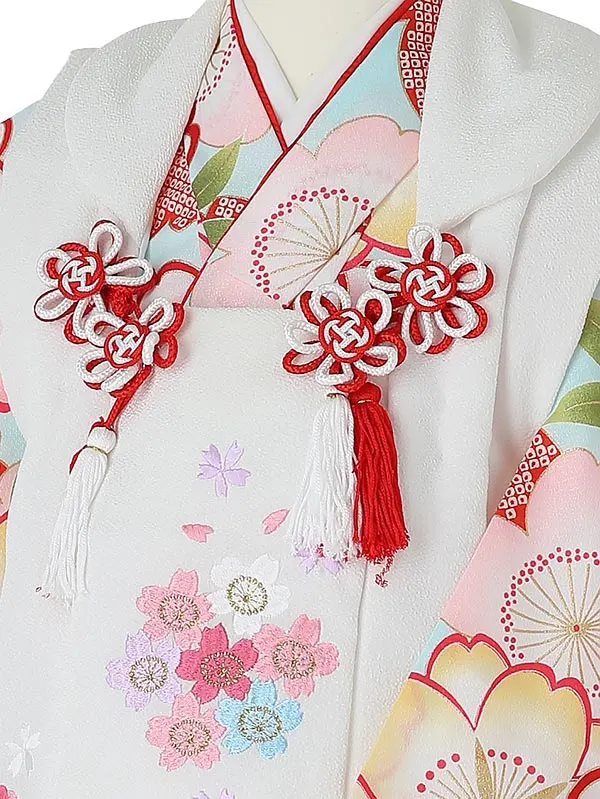 七五三(3歳女被布)B305 古典桜尽くし ピンク×水色