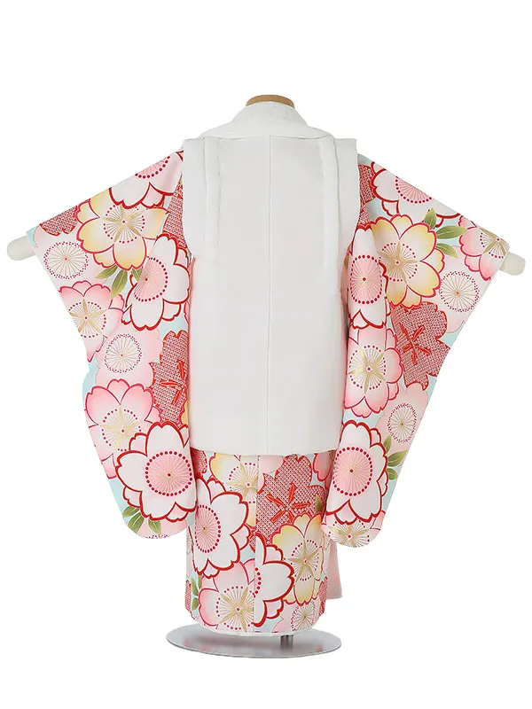 七五三(3歳女被布)B305 古典桜尽くし ピンク×水色