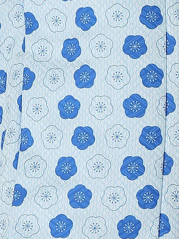 七五三(3歳女被布)B319 KAGURA レトロ古典柄 和ブーケ 水色×青