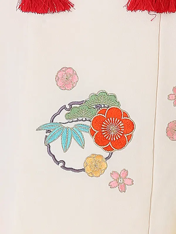 七五三(3歳女被布)B325 矢絣に丸の花柄