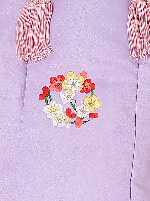 七五三(3歳女被布)B328 桜尽くしに小菊 紫×ピンク