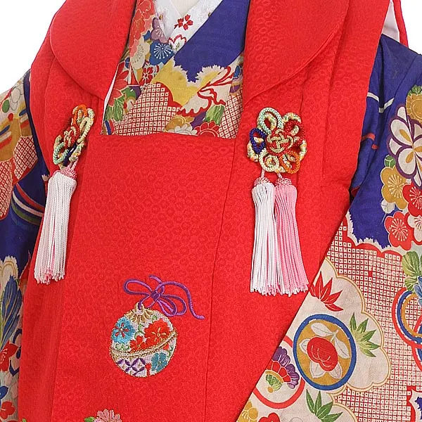 アンティーク(3歳被布)女の子 鳳凰 肩上げ無し被布絹 細身 C321