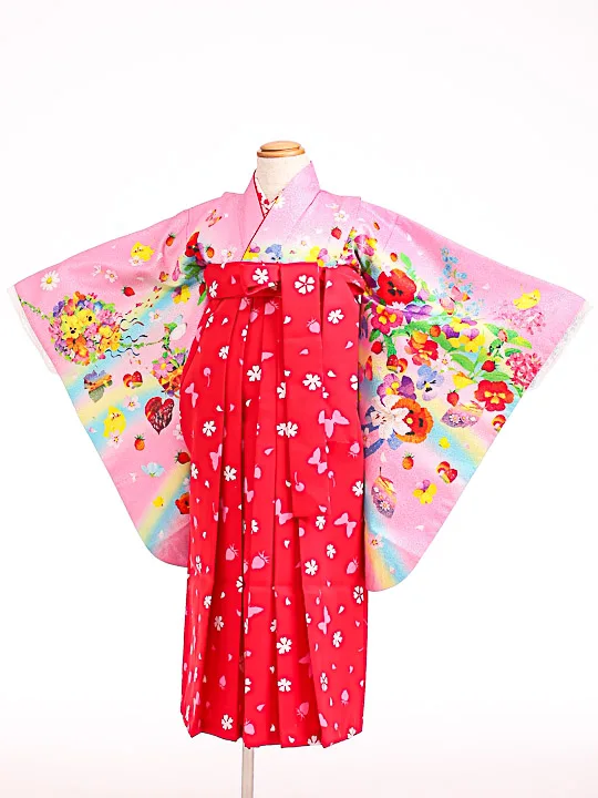 七五三(7歳女袴)女児袴F706 Moe/ﾋﾟﾝｸﾒﾙﾍﾝ