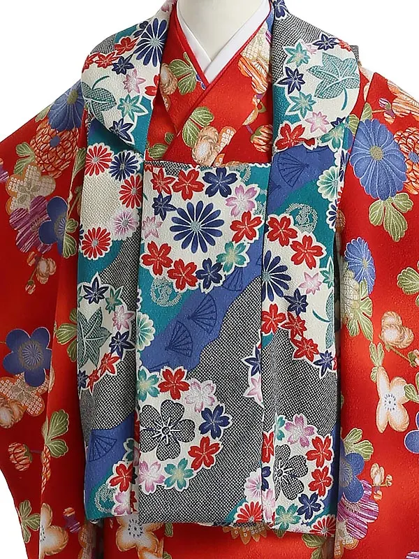 七五三レンタル(3歳女被布)H368 古典花柄