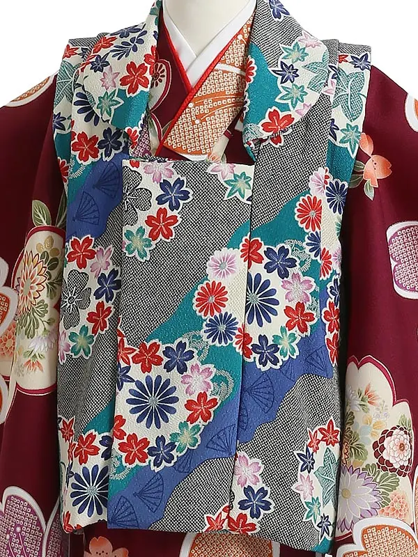 七五三レンタル(3歳女被布)H379 秋の桜と絞り風