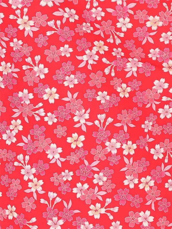 七五三レンタル(3歳女被布)H396 ピンク×赤 桜