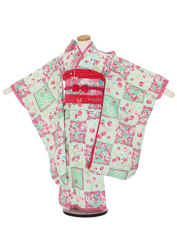 七五三レンタル(5歳女の子結び帯)H505 メゾピアノ レース さくらんぼ