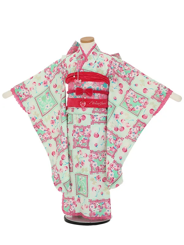 七五三レンタル(5歳女の子結び帯)H505 メゾピアノ レース さくらんぼ