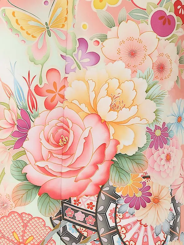 七五三レンタル(7歳女の子結び帯)H816 乙葉 サーモンピンク