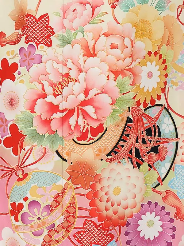 七五三レンタル(7歳女の子結び帯)H818 乙葉 クリーム地