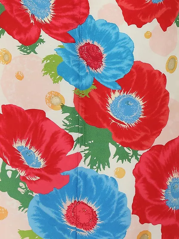 七五三レンタル(7女結び帯)H819 hakka kids クリーム×アネモネ