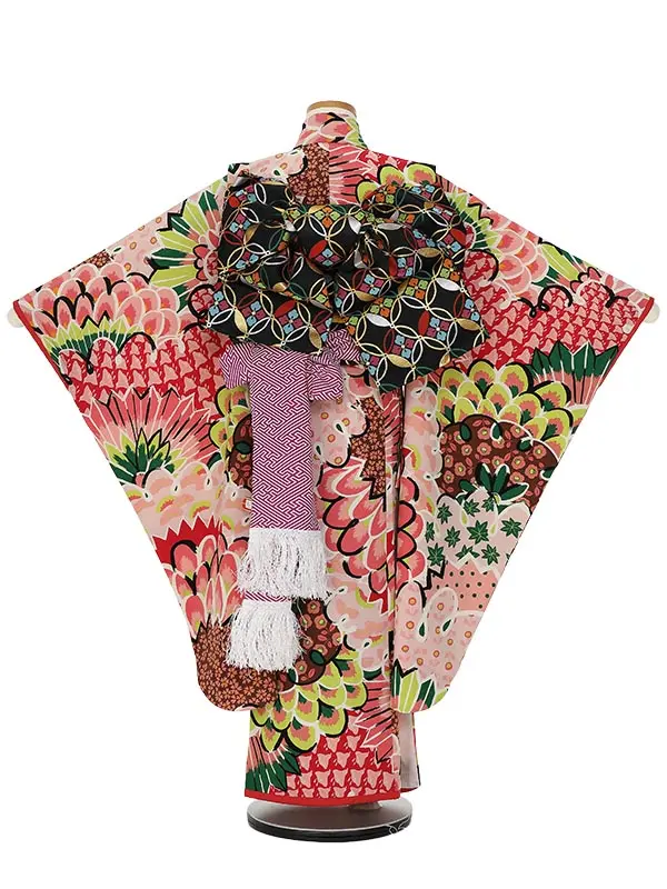 七五三レンタル(7歳女の子結び帯)H829 レトロクラシック