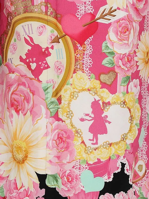 七五三レンタル(7歳女の子結び帯)H834 松田聖子 黒アリス