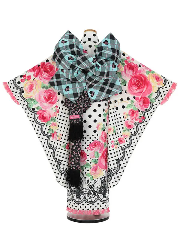 七五三レンタル(7歳女の子結び帯)H837 メゾピアノ 白ドット