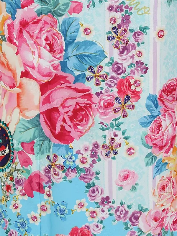 七五三レンタル(7歳女の子結び帯)H838 メゾピアノ 水色レースバラ