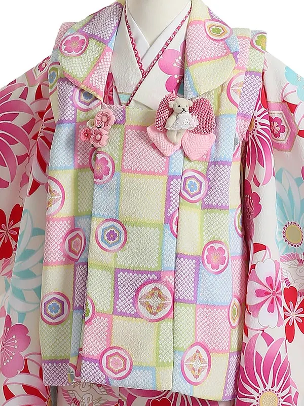 七五三(3歳女被布)K335 JAPAN STYLE 菊と桜