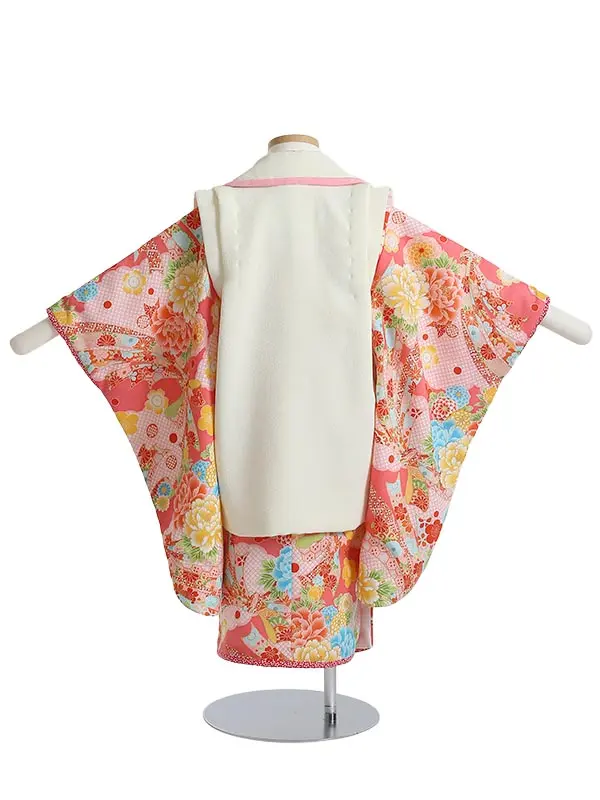 七五三(3歳女被布)K337 乙葉 束熨斗と桜 牡丹