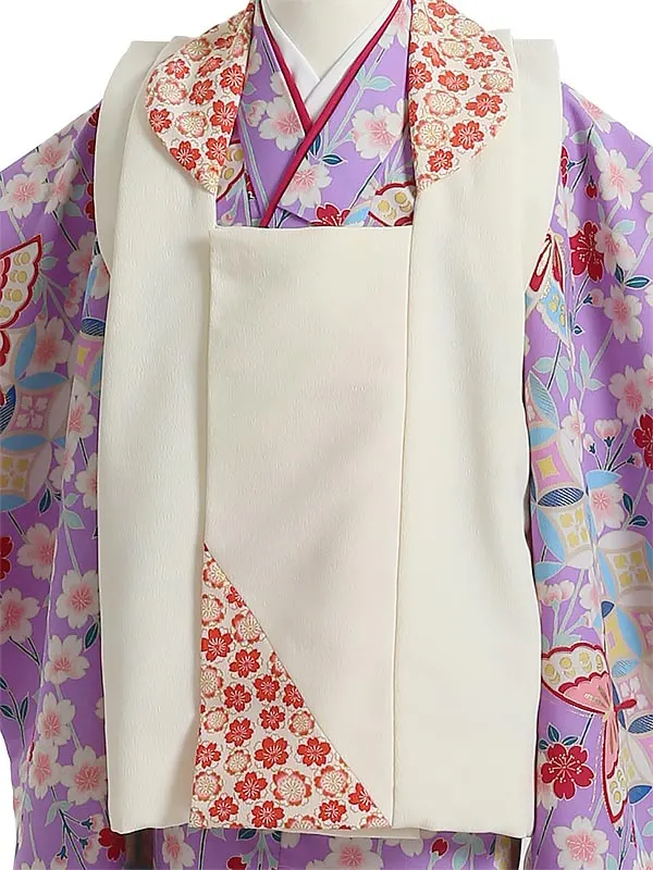 七五三(3歳女被布)K340 九重 レトロポップ 桜に蝶 花七宝