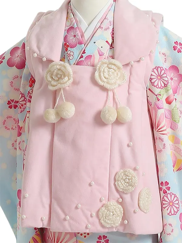 七五三(3歳女被布)K349 pomponette 桜と玩具と犬