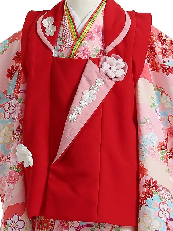七五三(3歳女被布)K350 式部浪漫 折り鶴と四季の花輪