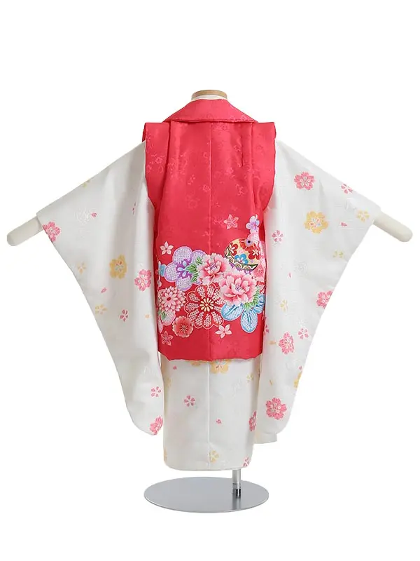 七五三(3歳女被布)K362 小花と牡丹に鞠