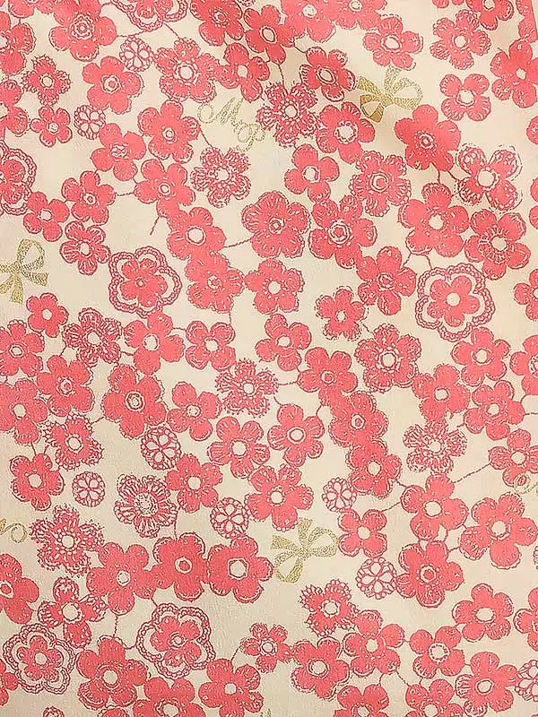 七五三(3歳女被布)K366 クリーム×クリーム 花尽くし