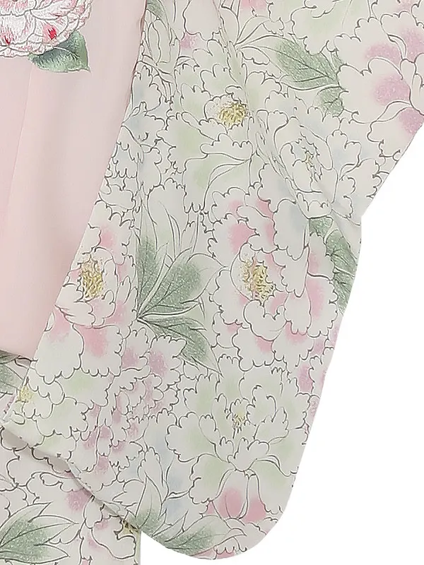 七五三(3歳女被布)N324 UNSODO パステルピンク 牡丹柄