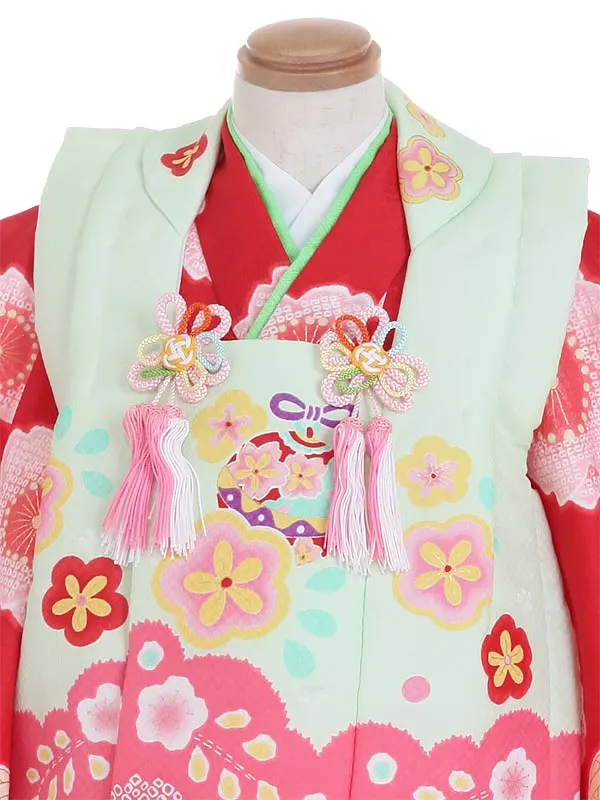 七五三レンタル(3歳女被布)Y334 しゃれっこ 桜に鞠
