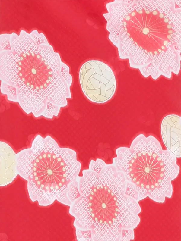 七五三レンタル(3歳女被布)Y334 しゃれっこ 桜に鞠