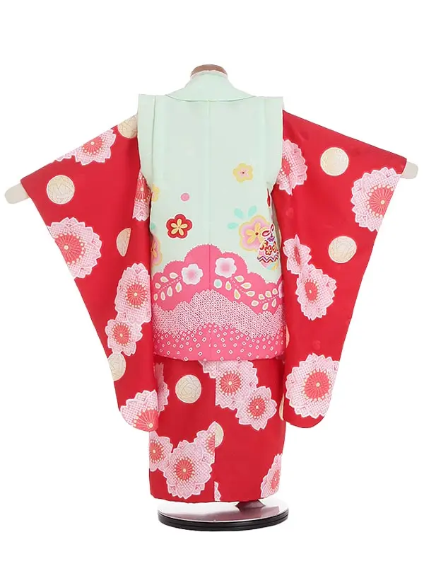 七五三レンタル(3歳女被布)Y334 しゃれっこ 桜に鞠