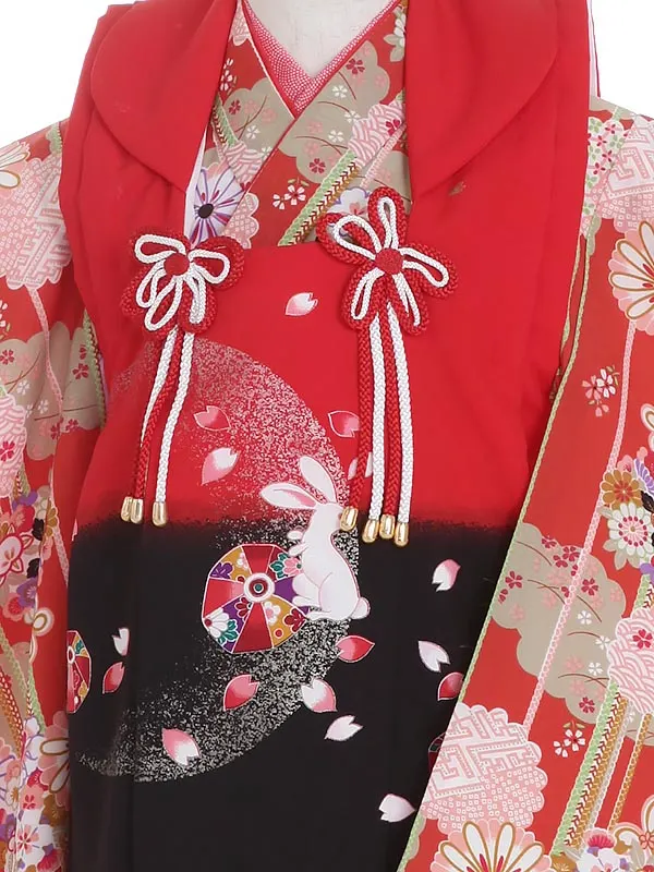 七五三レンタル(3歳女被布)Y341 花尽くし