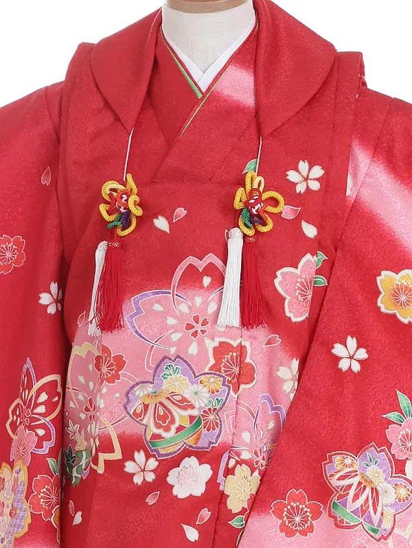 七五三レンタル(3歳女被布)Y345 陽気な天使 レトロ桜